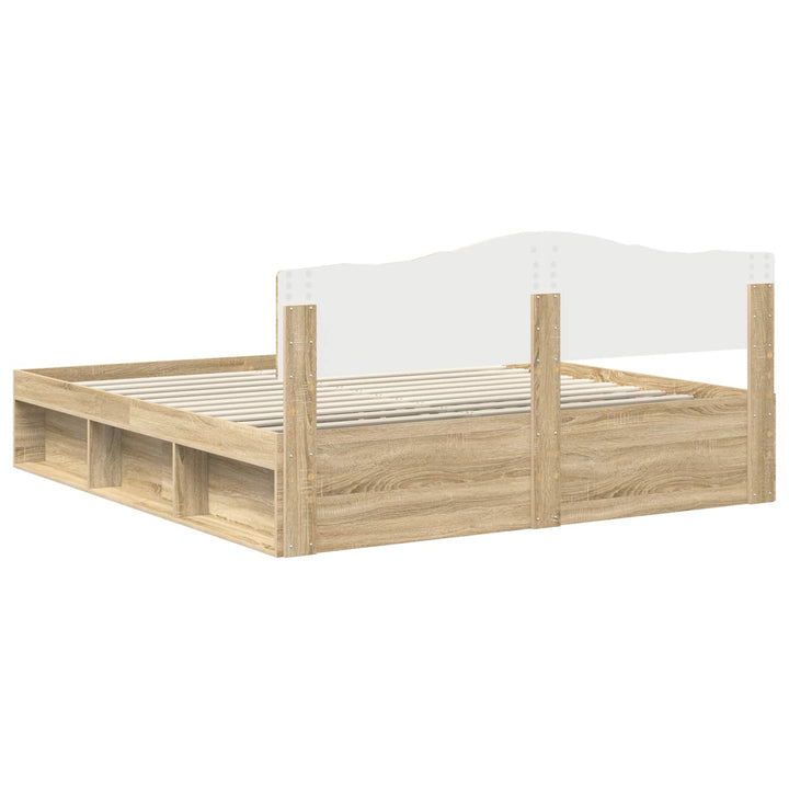 Sengestel med hovedgærde Sonoma 200 x 200 cm Massiv fyrretræ
