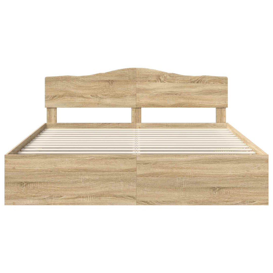 Sengestel med hovedgærde Sonoma 200 x 200 cm Massiv fyrretræ