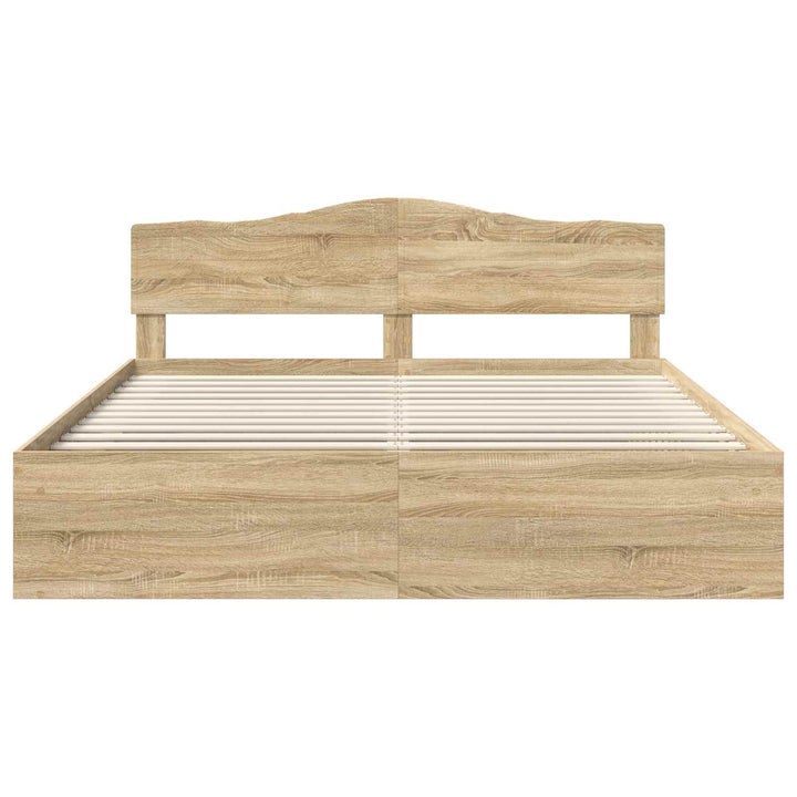 Sengestel med hovedgærde Sonoma 200 x 200 cm Massiv fyrretræ