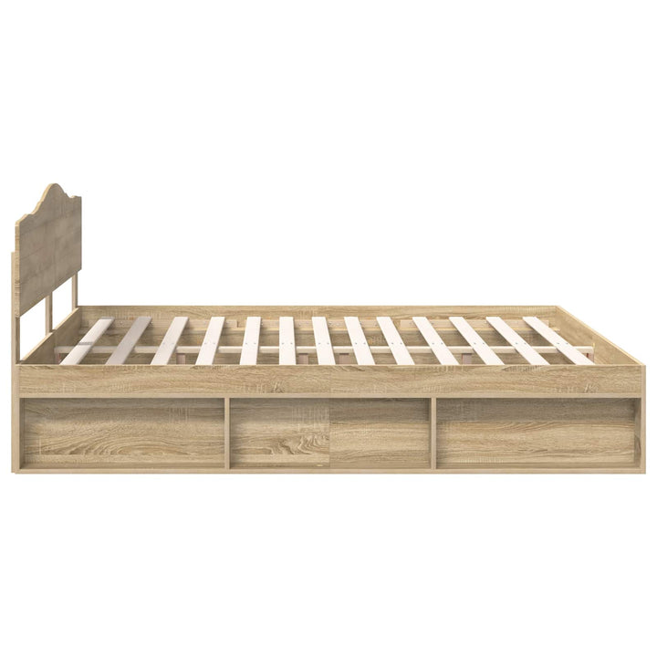 Sengestel med hovedgærde Sonoma 200 x 200 cm Massiv fyrretræ
