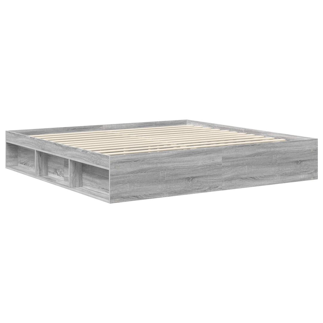Sengestel Grå Sonoma 200 x 200 cm Massiv fyrretræ