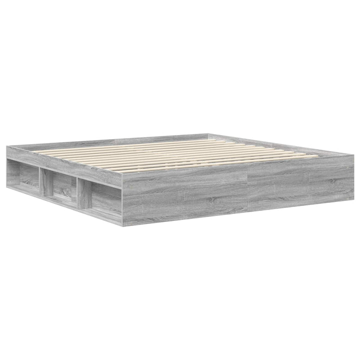 Sengestel Grå Sonoma 200 x 200 cm Massiv fyrretræ