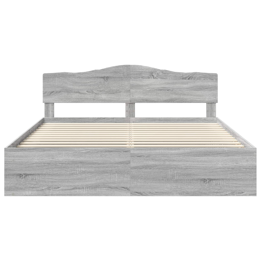 Sengestel Grå Sonoma 200 x 200 cm Massiv fyrretræ