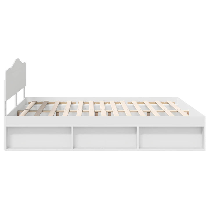 Sengestel med hovedgærde Hvid 180 x 200 cm Massiv fyrretræ
