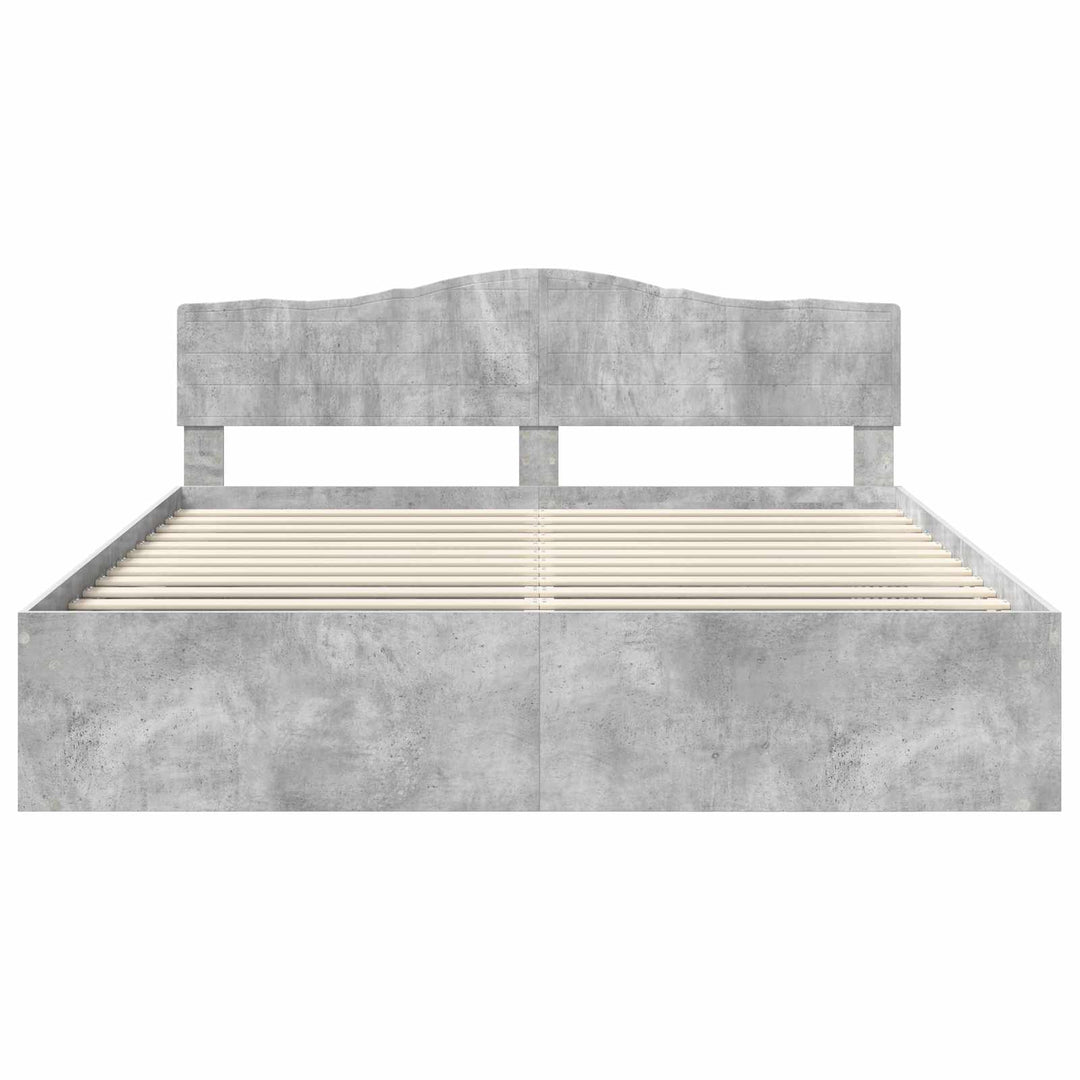 Sengestel med hovedgærde Beton 180 x 200 cm Massiv fyrretræ
