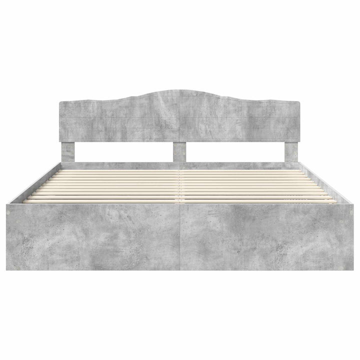Sengestel med hovedgærde Beton 180 x 200 cm Massiv fyrretræ
