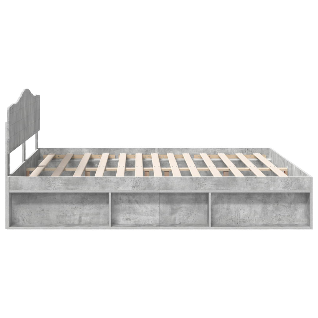 Sengestel med hovedgærde Beton 180 x 200 cm Massiv fyrretræ