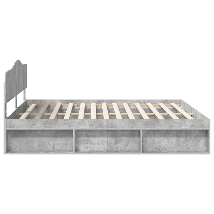 Sengestel med hovedgærde Beton 180 x 200 cm Massiv fyrretræ