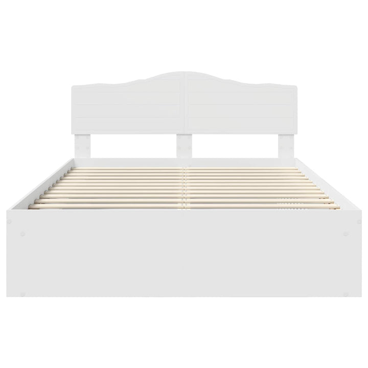 Sengestel med hovedgærde Hvid 140 x 190 cm Massiv fyrretræ