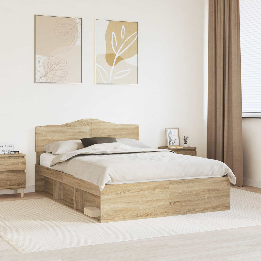 Sengestel med hovedgærde Sonoma 140 x 190 cm Massiv fyrretræ