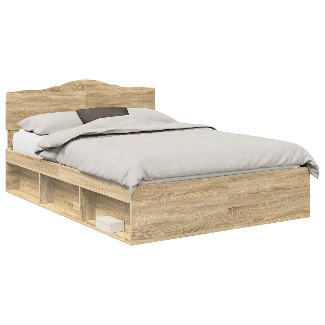 Sengestel med hovedgærde Sonoma 140 x 190 cm Massiv fyrretræ