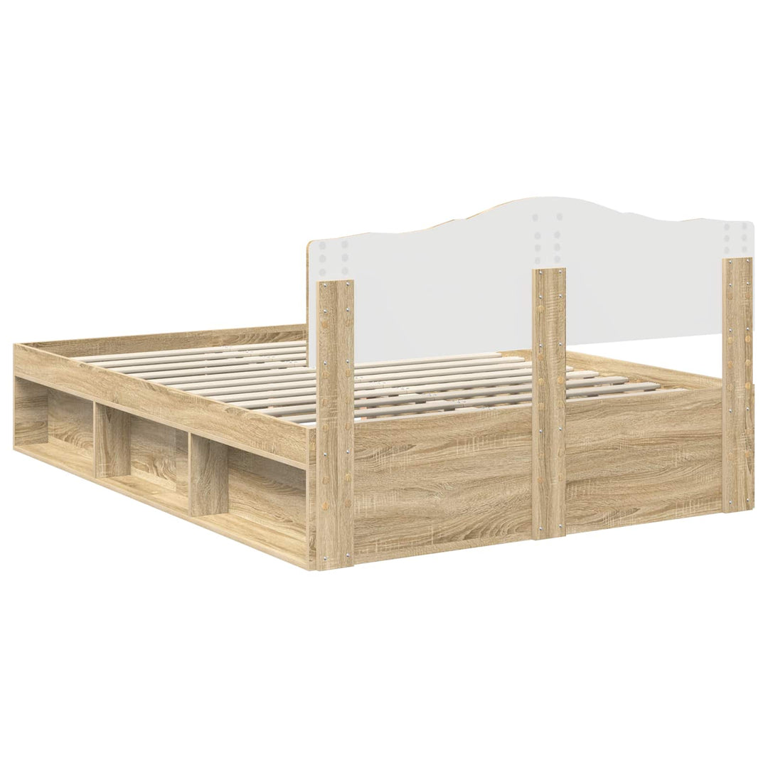 Sengestel med hovedgærde Sonoma 140 x 190 cm Massiv fyrretræ