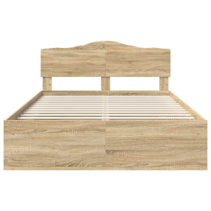 Sengestel med hovedgærde Sonoma 140 x 190 cm Massiv fyrretræ