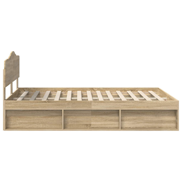 Sengestel med hovedgærde Sonoma 140 x 190 cm Massiv fyrretræ