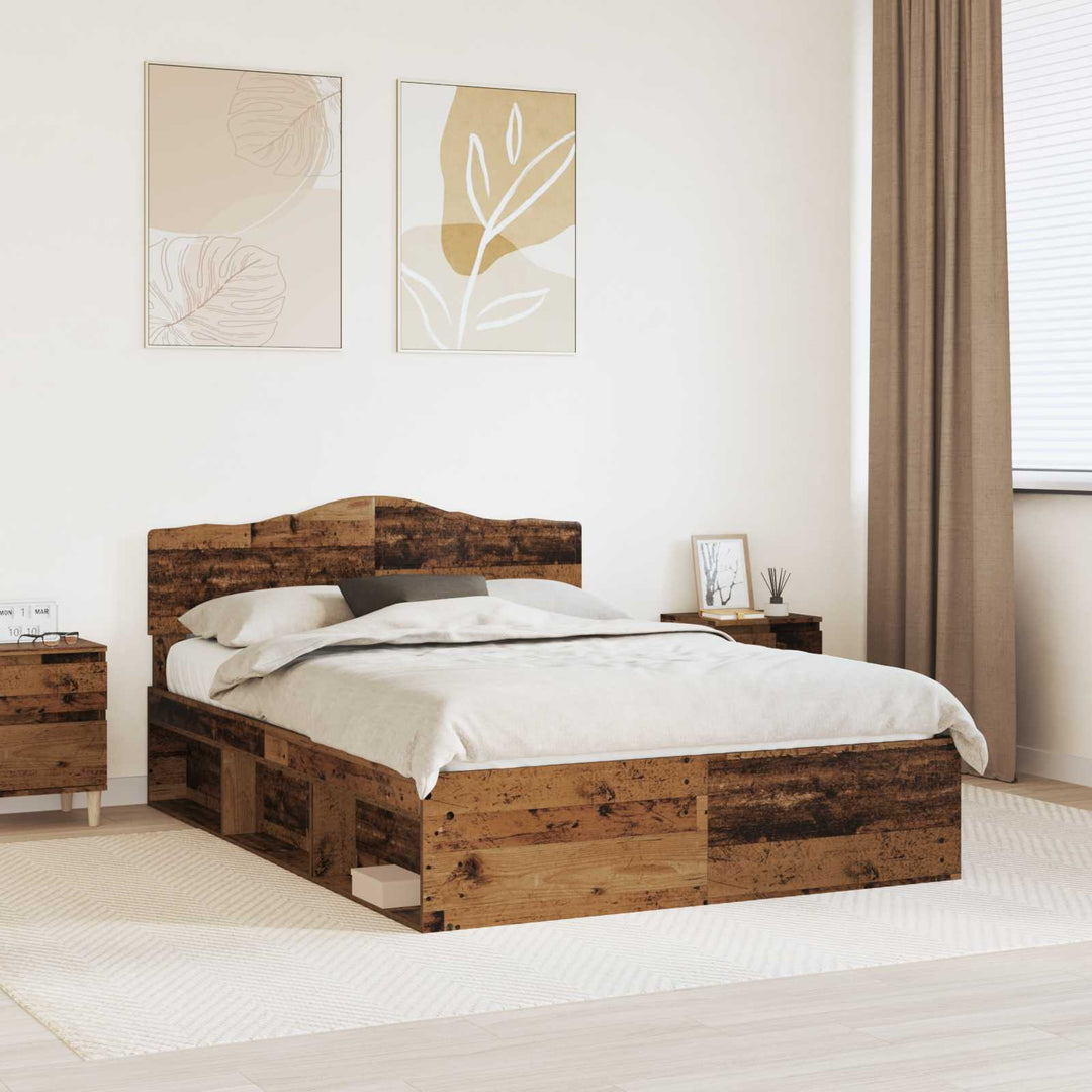 Sengestel Gammelt træ 140 x 190 cm Massiv fyrretræ