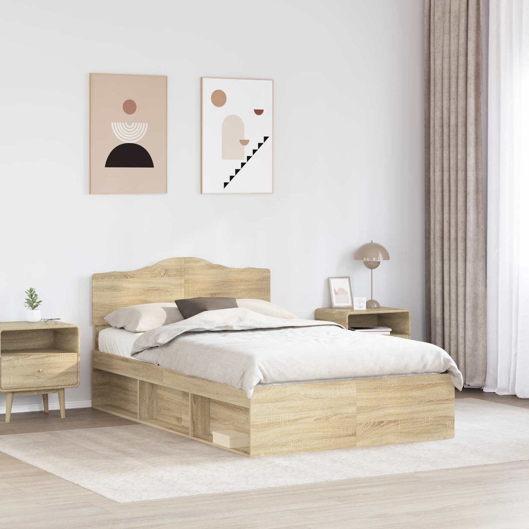 Sengestel med hovedgærde Sonoma 120 x 200 cm Massiv fyrretræ