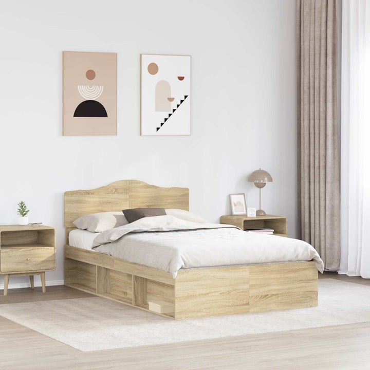 Sengestel med hovedgærde Sonoma 120 x 200 cm Massiv fyrretræ