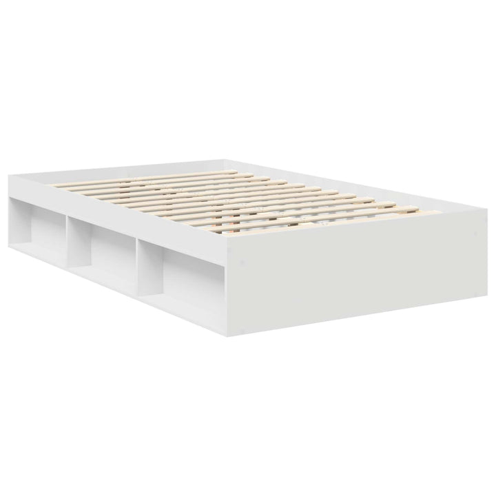 Sengestel med hovedgærde Hvid 120 x 190 cm Massiv fyrretræ