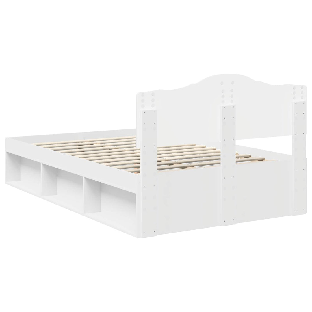 Sengestel med hovedgærde Hvid 120 x 190 cm Massiv fyrretræ