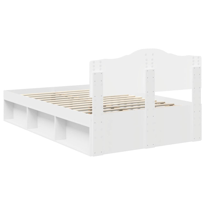 Sengestel med hovedgærde Hvid 120 x 190 cm Massiv fyrretræ