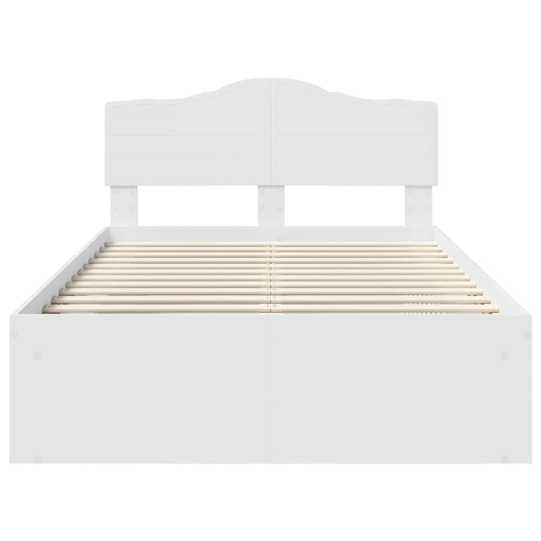 Sengestel med hovedgærde Hvid 120 x 190 cm Massiv fyrretræ