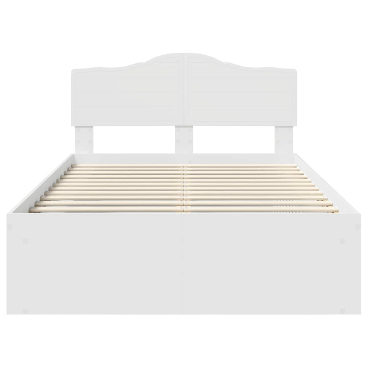 Sengestel med hovedgærde Hvid 120 x 190 cm Massiv fyrretræ