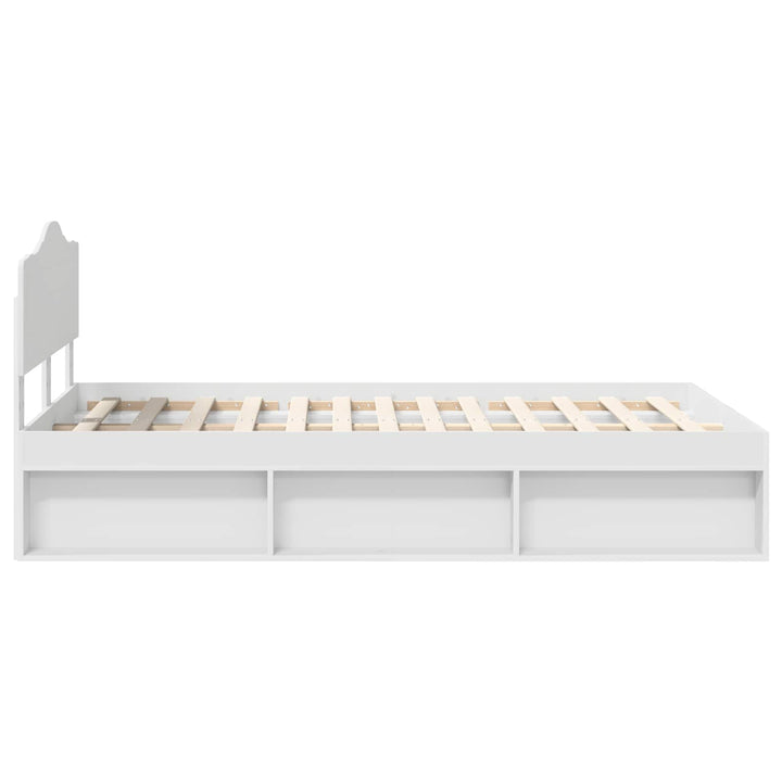 Sengestel med hovedgærde Hvid 120 x 190 cm Massiv fyrretræ