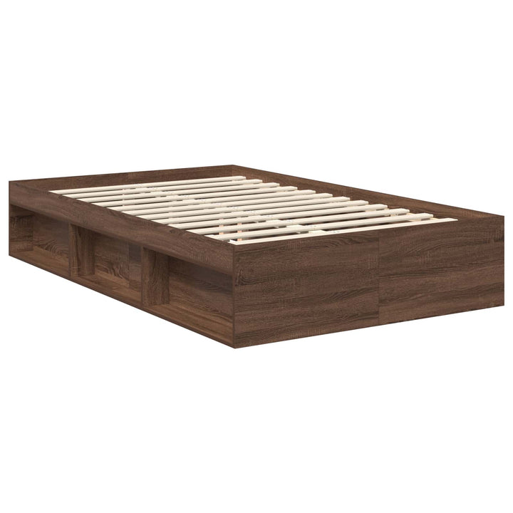 Sengestel med hovedgærde Brun eg 120 x 190 cm Massiv fyrretræ