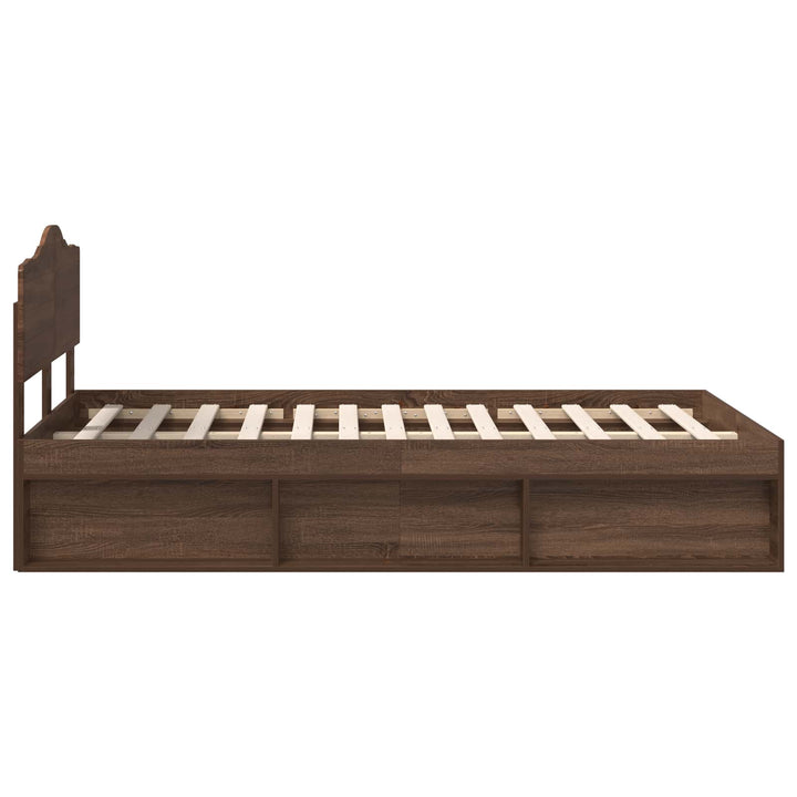 Sengestel med hovedgærde Brun eg 120 x 190 cm Massiv fyrretræ
