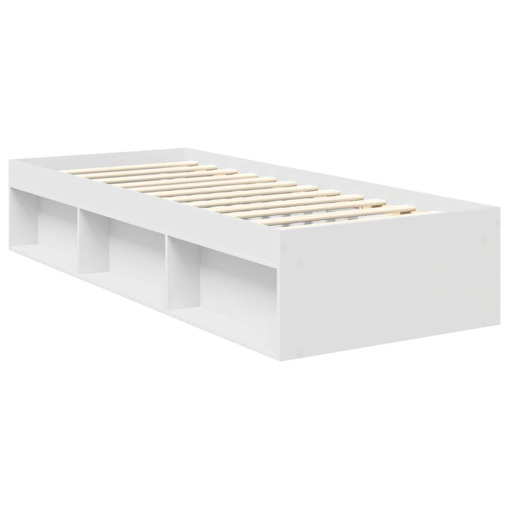 Sengestel med hovedgærde Hvid 75 x 190 cm Massiv fyrretræ