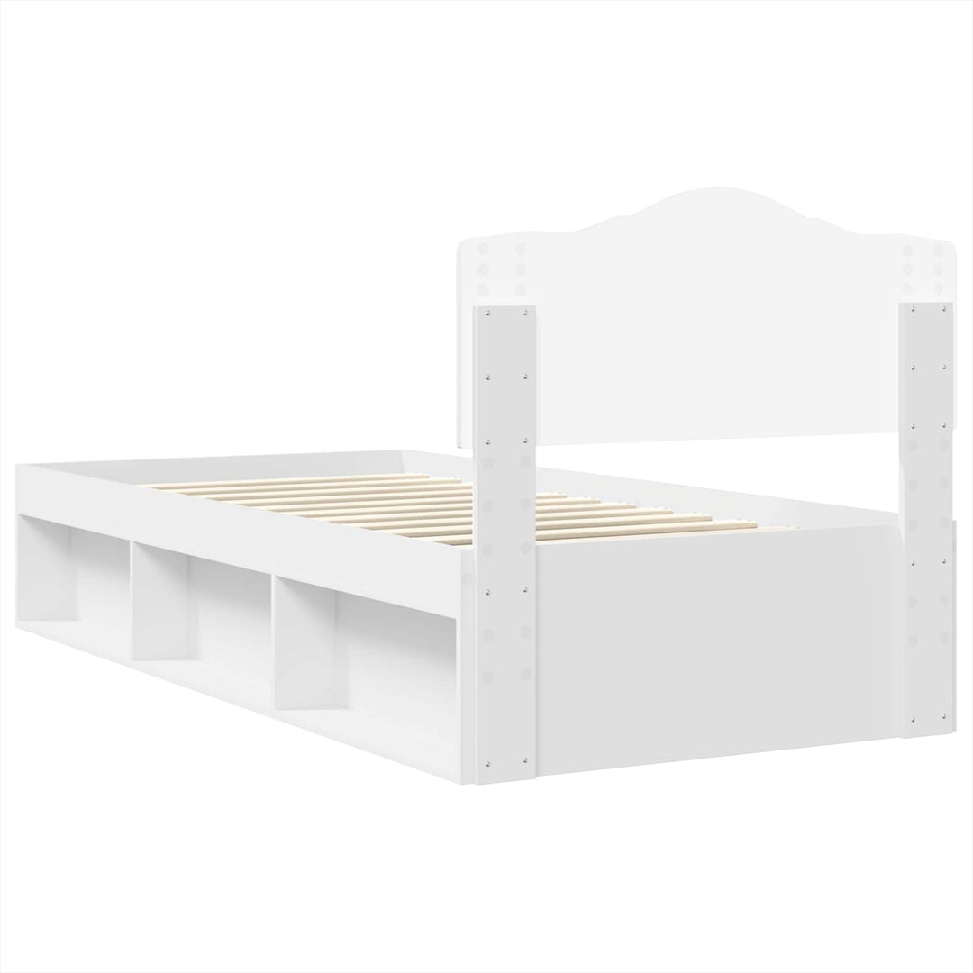 Sengestel med hovedgærde Hvid 75 x 190 cm Massiv fyrretræ