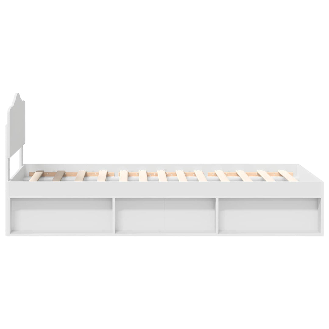 Sengestel med hovedgærde Hvid 75 x 190 cm Massiv fyrretræ