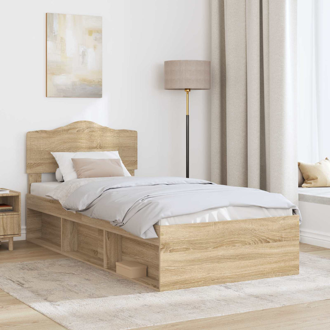 Sengestel med hovedgærde Sonoma eg 75 x 190 cm Massiv fyrretræ