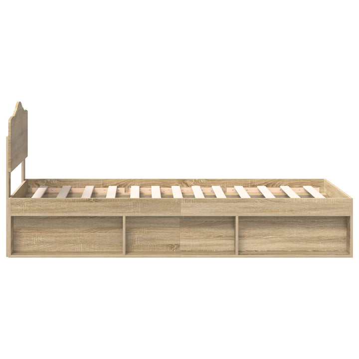 Sengestel med hovedgærde Sonoma eg 75 x 190 cm Massiv fyrretræ