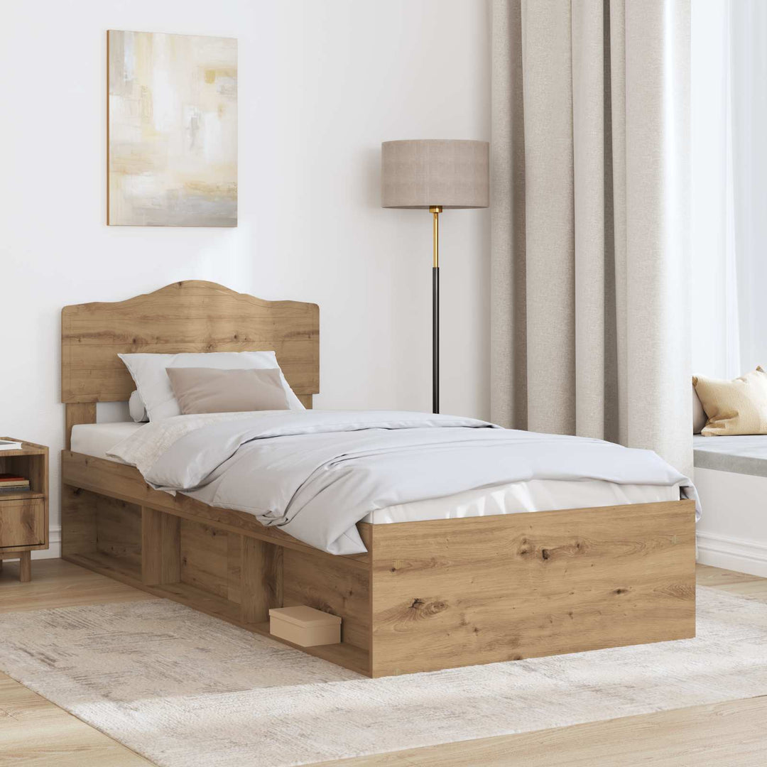 Sengestel med hovedgærde Artisan eg 75 x 190 cm Massiv fyrretræ
