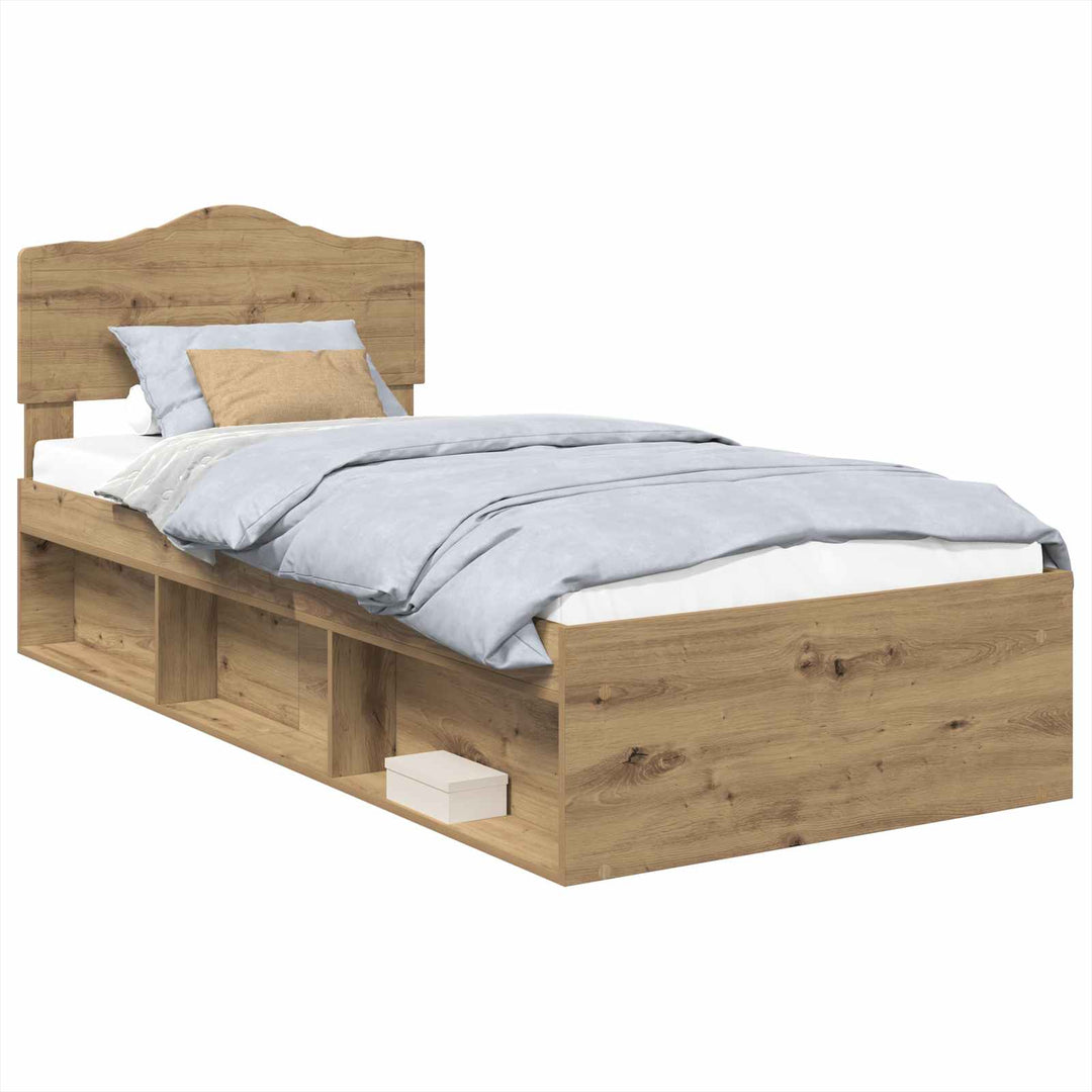 Sengestel med hovedgærde Artisan eg 75 x 190 cm Massiv fyrretræ