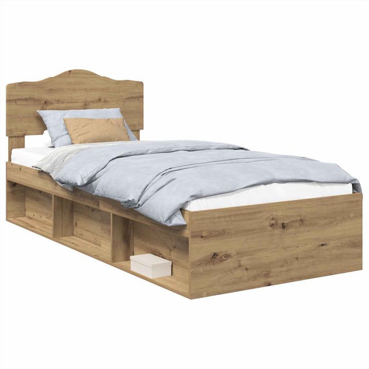 Sengestel med hovedgærde Artisan eg 75 x 190 cm Massiv fyrretræ