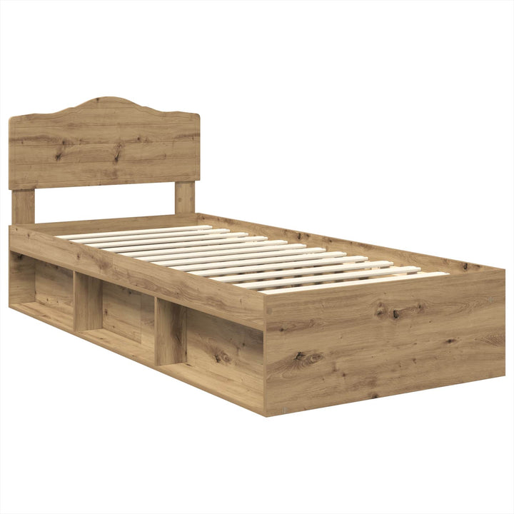 Sengestel med hovedgærde Artisan eg 75 x 190 cm Massiv fyrretræ