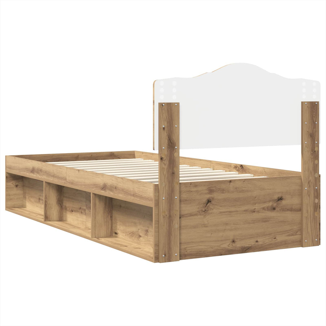 Sengestel med hovedgærde Artisan eg 75 x 190 cm Massiv fyrretræ