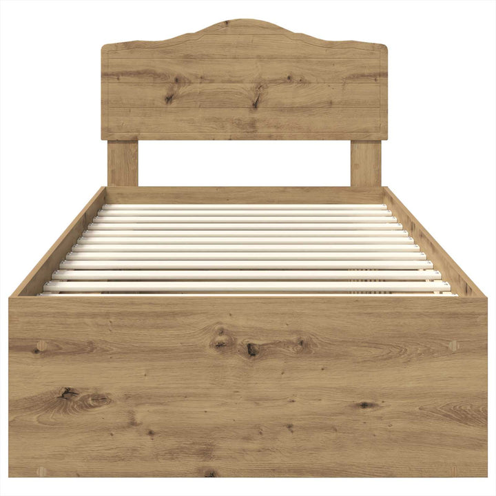 Sengestel med hovedgærde Artisan eg 75 x 190 cm Massiv fyrretræ