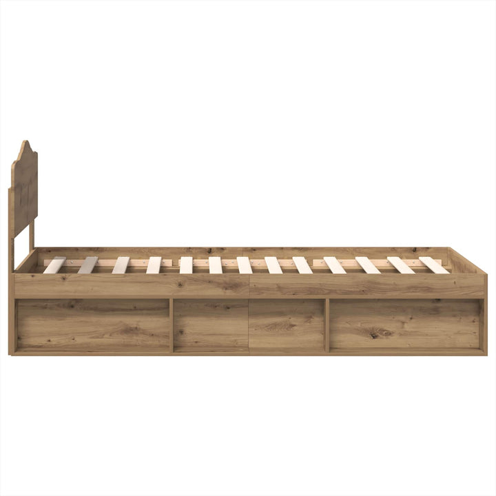 Sengestel med hovedgærde Artisan eg 75 x 190 cm Massiv fyrretræ