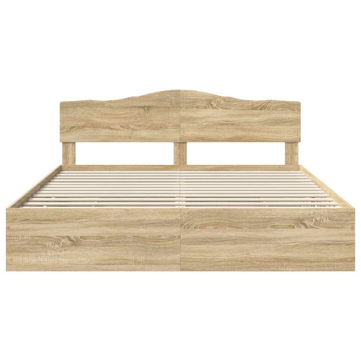 Sengestel med skuffe Sonoma eg 200 x 200 cm Ingeniørtræ