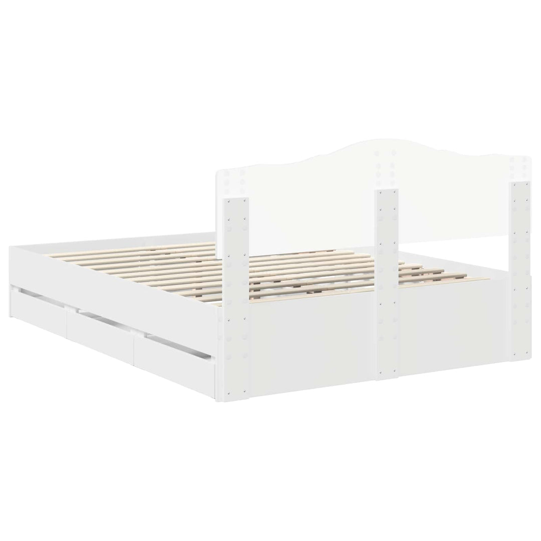 Sengestel med skuffe Hvid 160 x 200 cm Ingeniørtræ