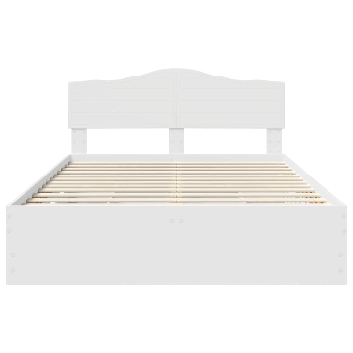 Sengestel med skuffe Hvid 160 x 200 cm Ingeniørtræ
