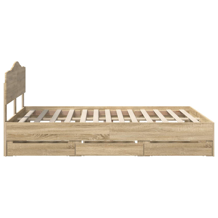 Sengestel med skuffe Sonoma eg 160 x 200 cm Ingeniørtræ