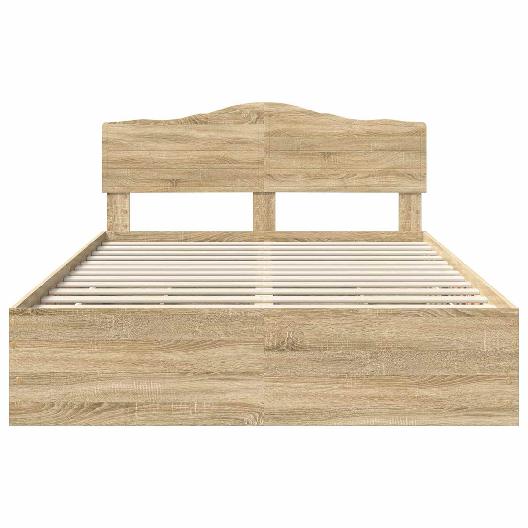 Sengestel med skuffe Sonoma eg 140 x 200 cm Ingeniørtræ