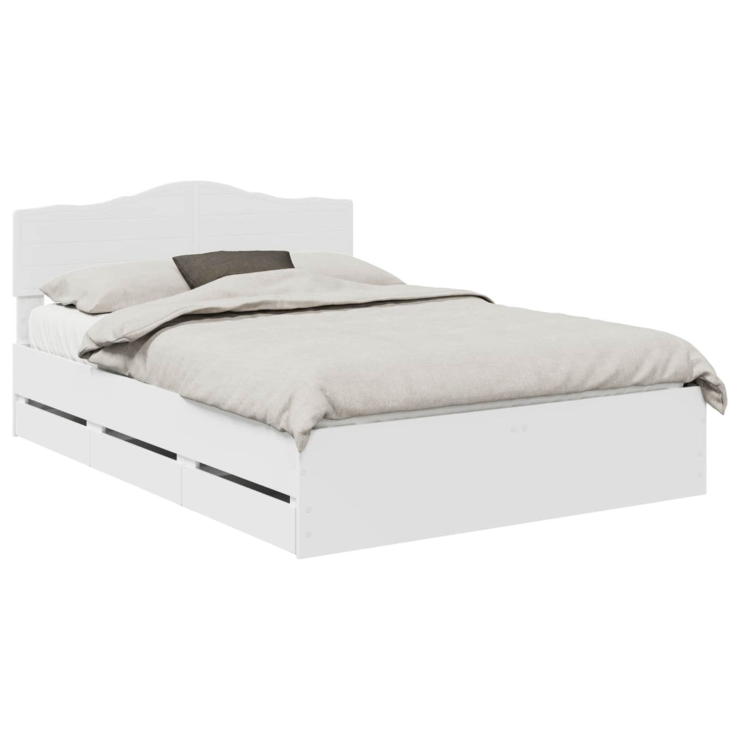 Sengestel med skuffe Hvid 140 x 190 cm Ingeniørtræ