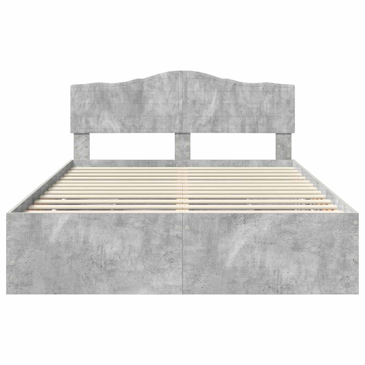 Sengestel med skuffe Beton Grå 140 x 190 cm Ingeniørtræ