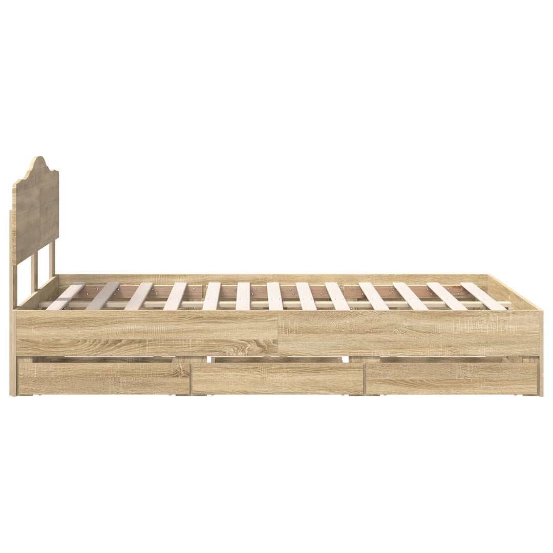Sengestel med skuffe Sonoma eg 120 x 190 cm Ingeniørtræ