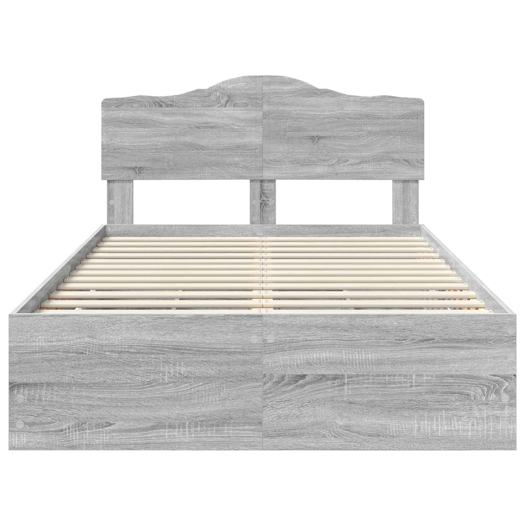 Sengestel med skuffe Grå Sonoma 120 x 190 cm Ingeniørtræ